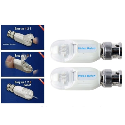 2 PCS UTP Network Video Balun CAT5 to Camera CCTV BNC DVR O-611, 206A 2 PCS UTP Network Video Balun CAT5 to Camera CCTV BNC DVR O-611, 206A